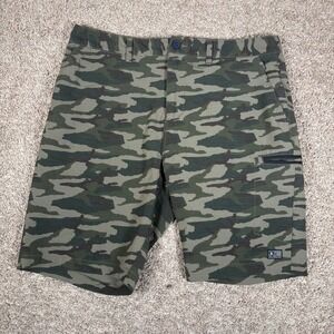Pure Lure Men's Camo Fishing Shorts Size 34 Quick Dry Stretch Zip Pocket